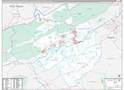 Blacksburg-Christiansburg-Radford Wall Map Premium Style